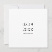 Moderne minimalistische Script Square bruiloft uit Save The Date (Voorkant)