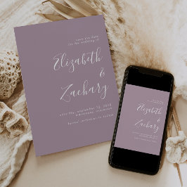 Moderne Minimalistische Script Stof Lilac Bewaar d Aankondiging