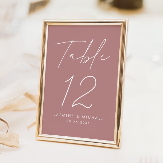 Moderne Minimalistische Script Stof Roze Huwelijk Kaart