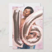 Moderne & minimalistische Script Sweet 16 Foto Ver Kaart (Achterkant)