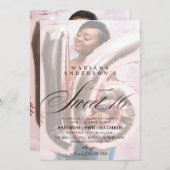 Moderne & minimalistische Script Sweet 16 Foto Ver Kaart (Voorkant / Achterkant)