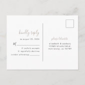 Moderne Minimalistische Script Taupe Trouw RSVP Briefkaart (Achterkant)