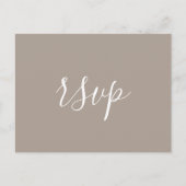 Moderne Minimalistische Script Taupe Trouw RSVP Briefkaart (Voorkant)