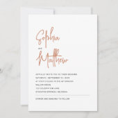 Moderne Minimalistische Script Terracotta | Trouwe Kaart (Voorkant)