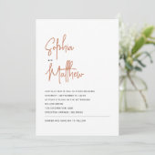 Moderne Minimalistische Script Terracotta | Trouwe Kaart (Staand voorkant)