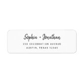 Moderne minimalistische script | Trouw retouradres Etiket (Voorkant)