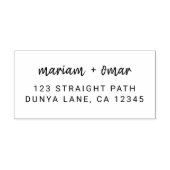 Moderne Minimalistische Script Trouw Retouradres Rubberstempel (Afrduk)