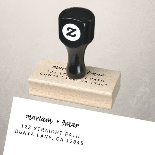 Moderne Minimalistische Script Trouw Retouradres Rubberstempel