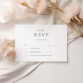 Moderne Minimalistische Script Trouw RSVP Kaart