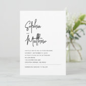 Moderne Minimalistische Script | Trouwen Kaart (Staand voorkant)