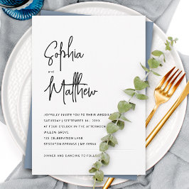 Moderne Minimalistische Script | Trouwen Kaart