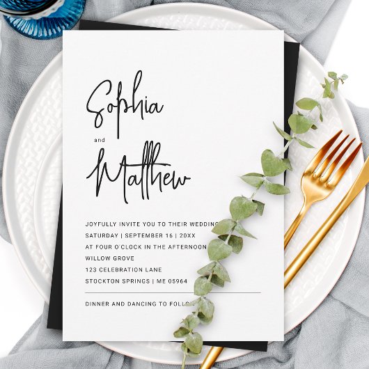 Moderne Minimalistische Script | Trouwen Kaart