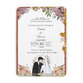 Moderne Minimalistische Script Trouwkaart – Emma & Magneet (Verticaal)