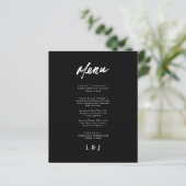 Moderne Minimalistische Script Trouwmenu Kaarten (Staand voorkant)