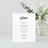Moderne Minimalistische Script Trouwmenu Kaarten (Staand voorkant)
