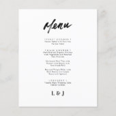 Moderne Minimalistische Script Trouwmenu Kaarten (Voorkant)