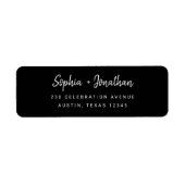 Moderne Minimalistische Script | Trouwretouradres Etiket (Voorkant)