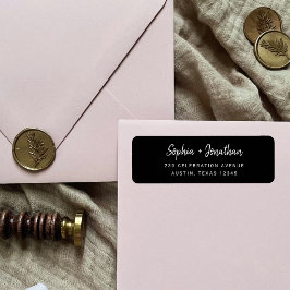 Moderne Minimalistische Script | Trouwretouradres Etiket