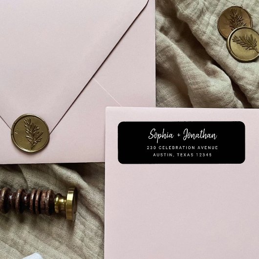 Moderne Minimalistische Script | Trouwretouradres Etiket