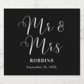Moderne Minimalistische Script Typografie Trouwdag Sparkling Wijnetiket (Enkel label)