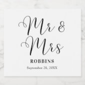 Moderne Minimalistische Script Typografie Trouwdag Sparkling Wijnetiket (Enkel label)