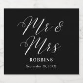 Moderne Minimalistische Script Typografie Trouwen Sparkling Wijnetiket (Enkel label)
