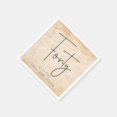 Moderne Minimalistische Script Veertigste Verjaard Servet (Hoek)