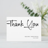 Moderne Minimalistische Script Volwassenen Verjaar Bedankkaart (Staand voorkant)