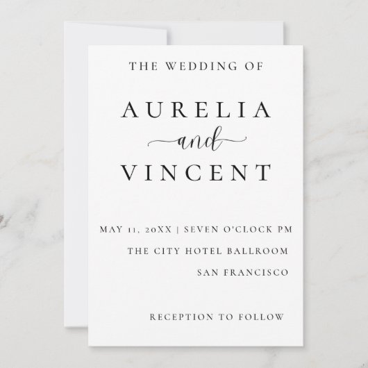 Moderne Minimalistische Script Weddenkaart Feestdagenkaart (Voorkant)