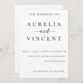 Moderne Minimalistische Script Weddenkaart Feestdagenkaart (Voorkant / Achterkant)