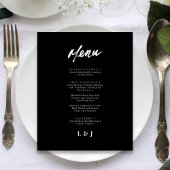 Moderne Minimalistische Script Wedding Menu Kaarte