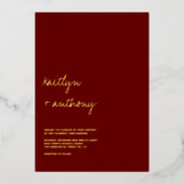 Moderne Minimalistische Script Wedding Real Folie Uitnodiging (Voorkant)