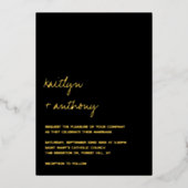 Moderne Minimalistische Script Wedding Real Folie Uitnodiging (Voorkant)