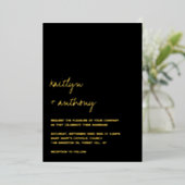 Moderne Minimalistische Script Wedding Real Folie Uitnodiging (Staand Voorkant)