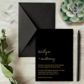 Moderne Minimalistische Script Wedding Real Folie Uitnodiging
