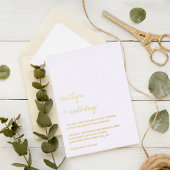 Moderne Minimalistische Script Wedding Real Folie Uitnodiging
