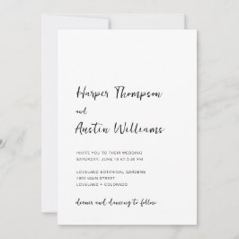 Moderne Minimalistische Script Witte Trouwdag Kaart