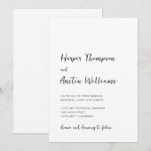 Moderne Minimalistische Script Witte Trouwdag Kaart (Voorkant / Achterkant)