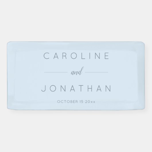 Moderne Minimalistische Script Zachte Blauwe Aange Spandoek (Horizontaal)
