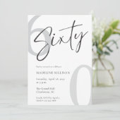 Moderne Minimalistische Script Zestig 60ste Verjaa Kaart (Staand voorkant)