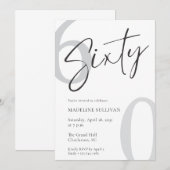 Moderne Minimalistische Script Zestig 60ste Verjaa Kaart (Voorkant / Achterkant)