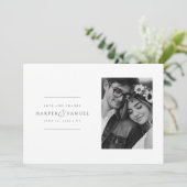 Moderne, minimalistische scriptbruiloft bedankkaart (Staand voorkant)