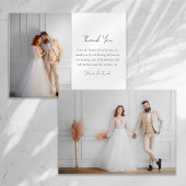 Moderne, minimalistische scriptbruiloft bedankkaart