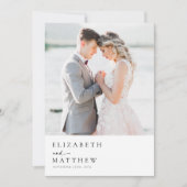 Moderne, minimalistische scriptbruiloft bedankkaart (Voorkant)