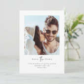 Moderne, minimalistische scriptbruiloft save the date (Staand voorkant)