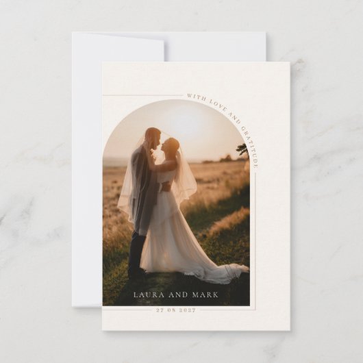 Moderne, minimalistische scriptfoto Hartelijk dank Bedankkaart (Voorkant)