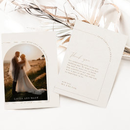 Moderne, minimalistische scriptfoto Hartelijk dank Bedankkaart