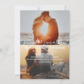 Moderne minimalistische scriptfoto's trouwuitnodig kaart (Achterkant)