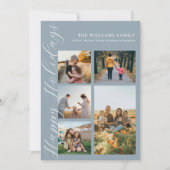 Moderne Minimalistische Scriptie Familie Foto Coll Feestdagenkaart (Voorkant)