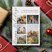 Moderne Minimalistische Scriptie Familie Foto Coll Feestdagenkaart